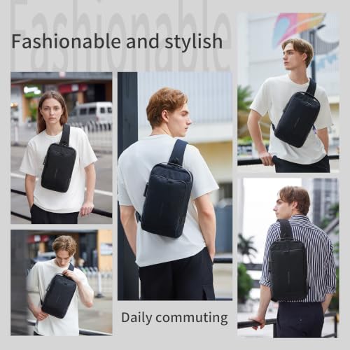 VGOAL Anti‑Theft Sling Bag USB Charging Chest Bag For Daily Commute - color: Ks3331-black