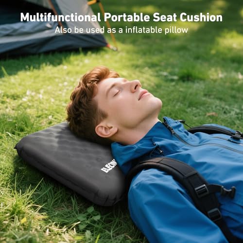 Inflatable Seat Cushion, Self Inflating Compact Stadium Seat Cushion - color: Gray-1pack