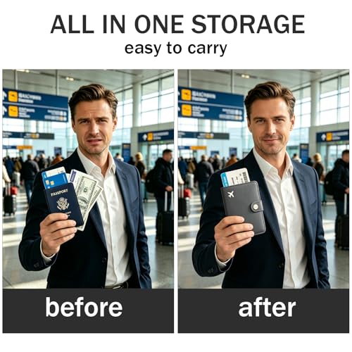 ZOPPEN Passport Holder RFID Blocking Travel Wallet, Dark Grey - color: Grey