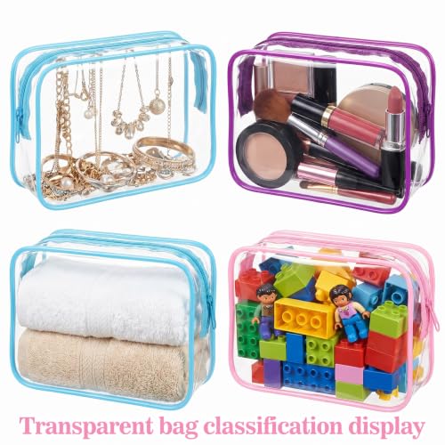 3Pcs Clear Makeup Bags with Zipper Clear Pouch Cosmetic Bag
