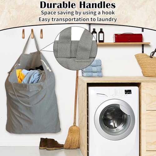 Canvas Laundry Bag 33"Wx 35"H, Extra Large Heavy Duty Hamper Liner, XL Grey - color: Grey, size: XL 33"W x 35"H┃1 Pack