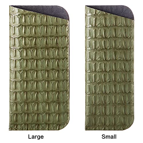 TRIUMPH VISION 3 Pack Reading Glasses Pouch Soft Case Eyeglass Sleeve Slim - color: Black Green Brown, size: Small
