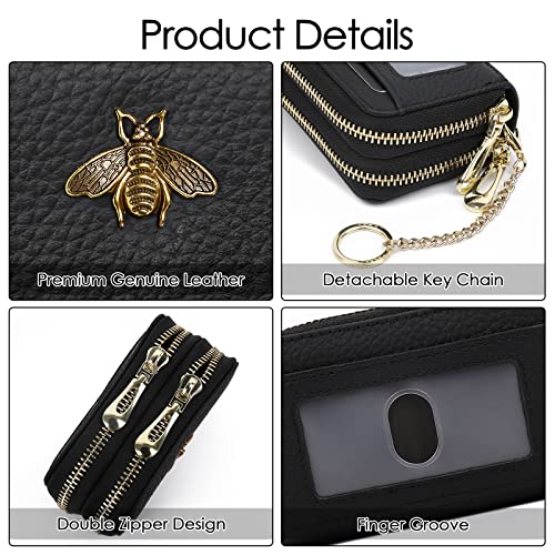 imeetu RFID Credit Card Holder, Small Card Wallet Women, Leather Card Case - color: Max - Peacock Blue, size: Max