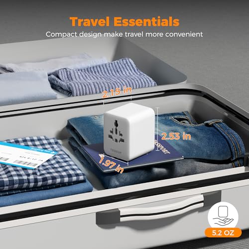 TESSAN Universal Travel Adapter, International Power Adapter - color: Grey-20W