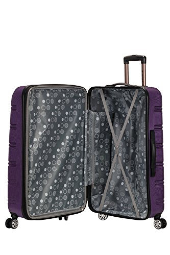 Rockland Melbourne Hardside Expandable Spinner Wheel Luggage, Checked Large 28", Purple - color: Purple, size: Checked Large 28"