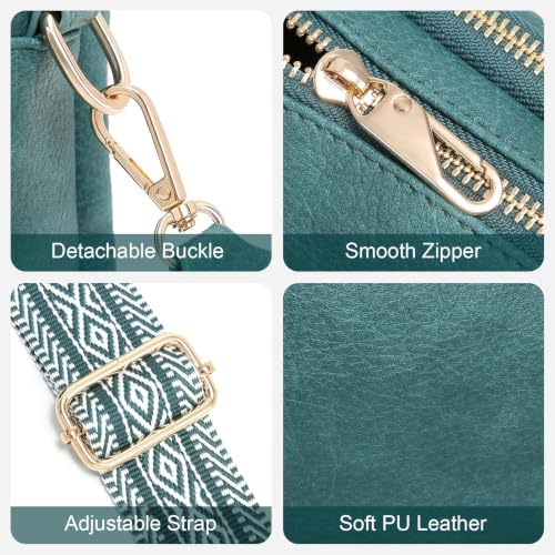Crossbody Bag for Women Vegan Leather Handbag Purse Anti Theft RFID - color: Peacock Blue
