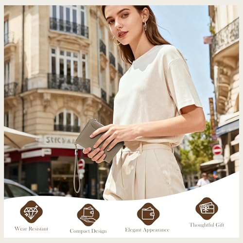 Dadanism RFID Blocking Passport Holder Travel Wallet for Women, Khaki Brown - color: Khaki Brown