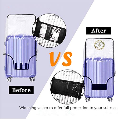 30 Inch PVC Clear Suitcase Cover (Black Trim) - color: Black Trim-0.4mm, size: XL Suitcase Cover.