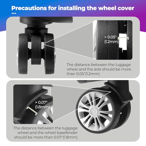 8Pcs Luggage Wheel Covers, Travel Accessories (Gradient Blue & Purple) - color: Gradient Blue & Purple