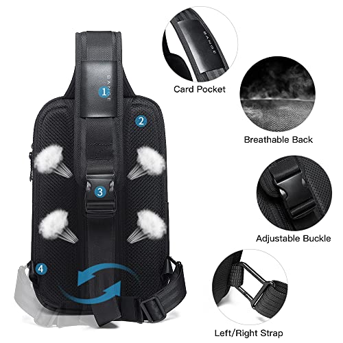 BANGE Men's Sling Backpack - Waterproof Crossbody Bag, Multi-Purpose Shoulder Bag - color: Black