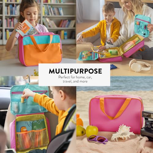 Kids Travel Organizer, Girls Bag With Hook, Toiletry and Makeup Bag, Large - color: CB Pink, size: Large