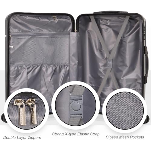 Luggage Sets 3 Piece (20/24/28 inch),PC+ABS Travel Suitcase With Spinner Wheels, Hardside Luggage Sets (Mint Green) - color: Mint Green