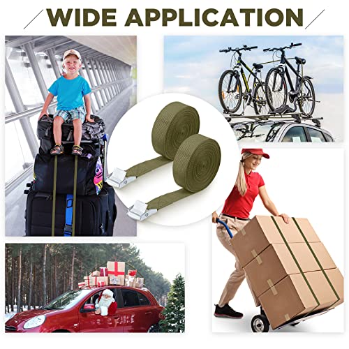 Riakrum 16 Feet 15 Pcs Lashing Straps with Buckles, Adjustable, Army Green - color: Army Green, size: 16 Feet