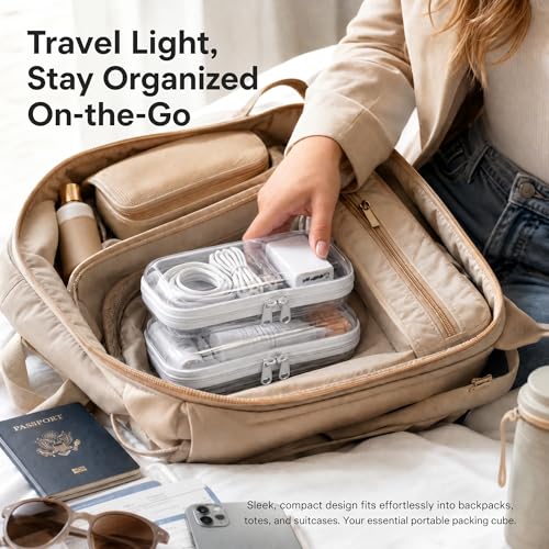 4 Pack Clear Hard Shell Zipper Case, Small Diaper Bag Organizer Pouches, Heavy Duty Crush-Proof Clear Zipper Pouches for Purse & Tote, Travel Makeup Bag for Toiletries, Electronics, Toys - size: 4S(4.5×8")