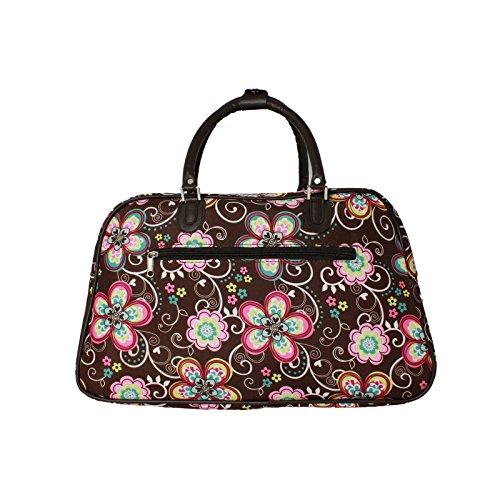 World Traveler Prints 21-Inch Carry-On Shoulder Duffel Bag - Brown Daisy - color: Brown Daisy