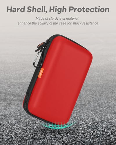 Shockproof Hard Shell Carrying Case for Portable External Hard Drive - color: Pure-Red