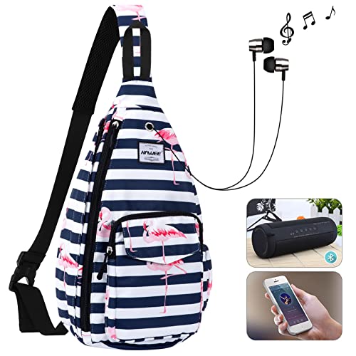 Backpack Sling for Women Anti-Water Crossbody Bag Inclined Adjustable Pack - color: Flamingo