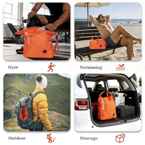 Travel Laundry Bag, Vacuum Compression Dirty Clothes Travel Bag - color: Orange, size: Large