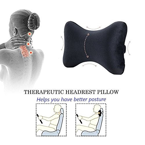 Bookishbunny Dog Bone Shaped Travel Neck Pillows Memory Foam Car Bus Truck Driving Comfort Head Rest Support (Light Blue) - color: Light Blue