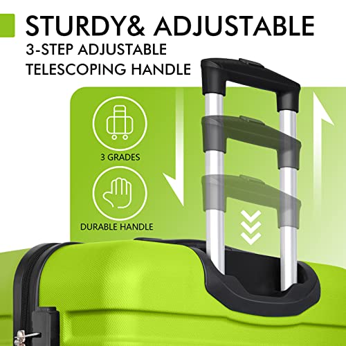 AnyZip Luggage PC ABS Hardside Lightweight Suitcase with 4 Universal Wheels TSA Lock Carry-On 20 Inch Apple Green - color: Apple Green, size: 20" Carry-On