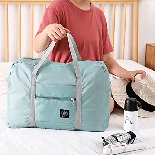 Foldable Travel Duffel Bag (2 Pack), For Spirit Airlines, Weekender Overnight Bag, Tote Carry on Luggage Sport Duffle Weekender Overnight for Women and Girls (Pink Blue) - color: 2Pack -Pink Blue