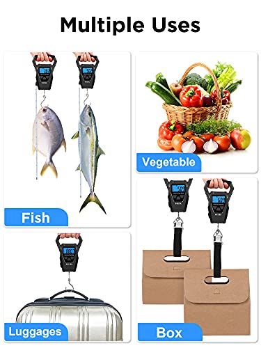 HEETA Waterproof Fish Scale Digital Hanging Fishing Luggage Weight Scale - color: Black