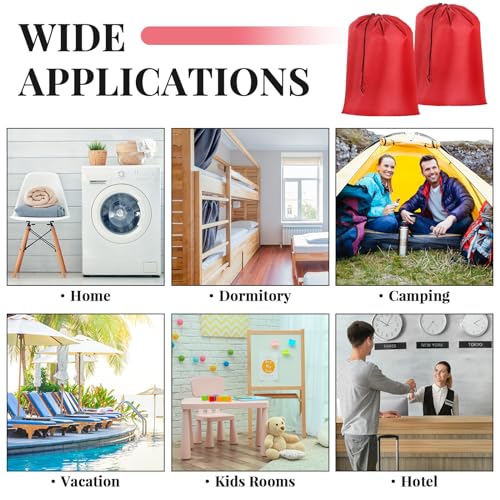 Woanger 12 Pack 28 x 45 Inch Extra Large Laundry Bags Bulk, Red - color: Red