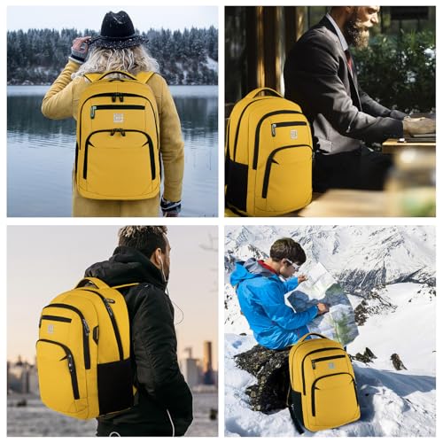 Volher Laptop Backpack,Business Travel Anti Theft Slim College Backpack - color: Yellow, size: 15.6 Inch, style: Laptop