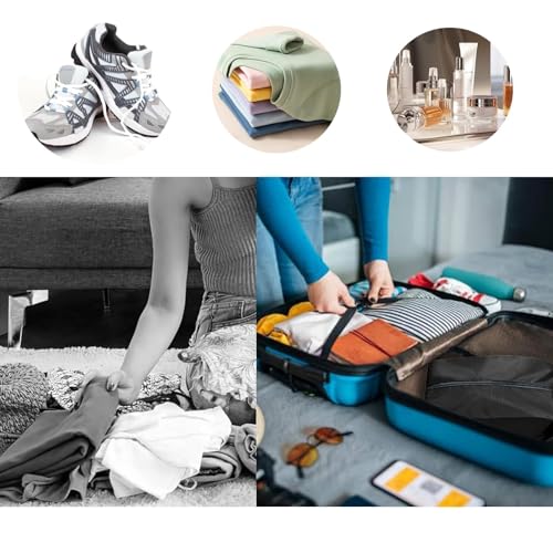 2 Pack Extra Large Zippered Packing Organizers, Lining Portable Shoe Cases for Men & Women - color: Black