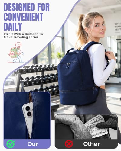 Gym Backpack for Women Lightweight Sports Casual Daypack Blue - color: D4-blue
