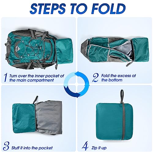 IGOLUMON Hiking Backpack 40L Packable Lightweight Camping Daypack Men Women - color: Green