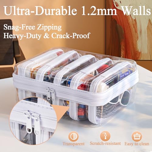 Zipper Pouches, Hard Shell Toiletry Bag, Cosmetic Bags (Tall M + 5S) - size: Tall M+5S