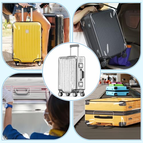 Yotako 슈트케이스 커버 프로텍터 수하물 커버 50.8cm(20인치), 61cm(24인치), 71.1cm(28인치),, 80%투명 20%블랙, 지퍼 없음 - color: 80%투명 20%블랙, size: 26inch
