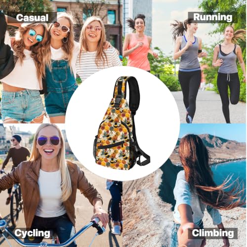 FyLybois Sling Bag Travel Crossbody Backpack for Women Chest Daypack - color: Yellow