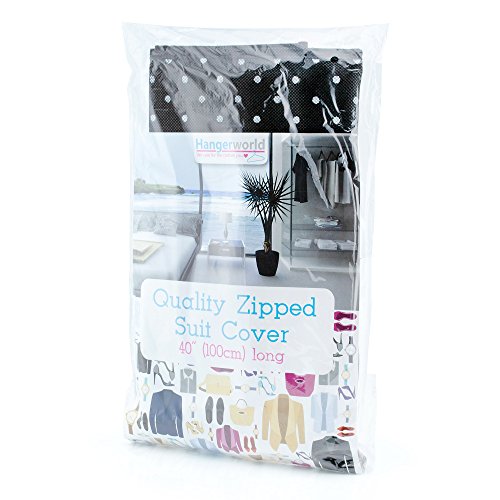 Hangerworld Breathable Garment Bag 100 cm Black White Polka Dot Clothes Cover