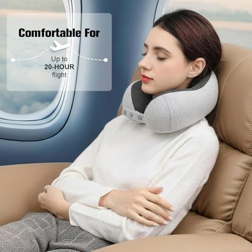 Cirorld Neck Pillow for Traveling, Travel Pillows for Airplanes Light Grey - color: Light Grey