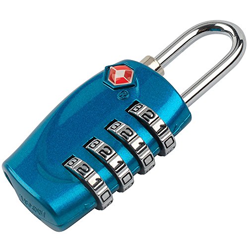 4 Dial Digit TSA Approved Travel Luggage Locks Combination for Suitcases (Blue-4pack) - color: Blue-4pack