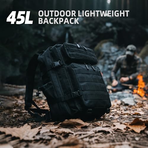 LUPU TACTICAL Backpack for Men and Women 45L (Black1) - color: Black1