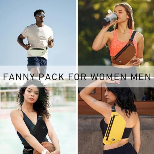 Fanny Pack for Women Men,Crossbody Water Resistant Sports Waist Bag Pack - color: 1pack-beige