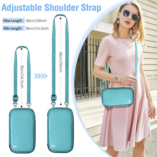 BKNOOU Family Passport Holder RFID Blocking Travel Document Organizer - color: 06 Blue
