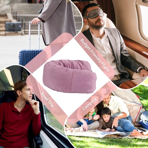 Stuffable Neck Pillow for Travel, Packable Neck Pillow (Pink) - color: Pink