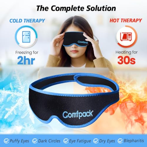 Comfpack Cooling Gel Eye Mask, 100% Blackout Weighted Eye Mask for Sleeping