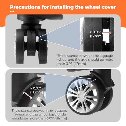 8Pcs Upgrade Luggage Wheel Covers, Travel Accessories (Orange) - color: Orange