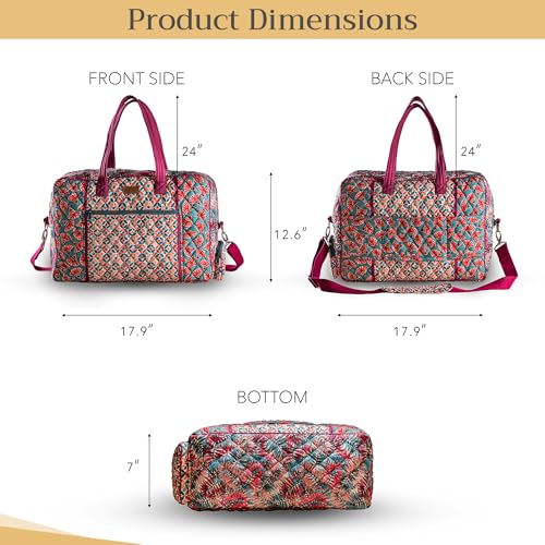 Maison d' Hermine Weekender Bags for Women Cotton Quilted Duffel Overnight Luggage Weekend Bag for Men Gym Gifts Travel - color: 004 - Bamako