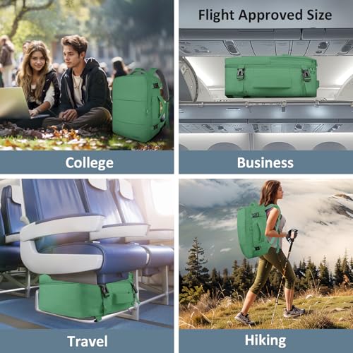 Taygeer Travel Backpack for Women Men, Airline Approved Carry On Backpack - color: Peridotgreen, size: X-Large