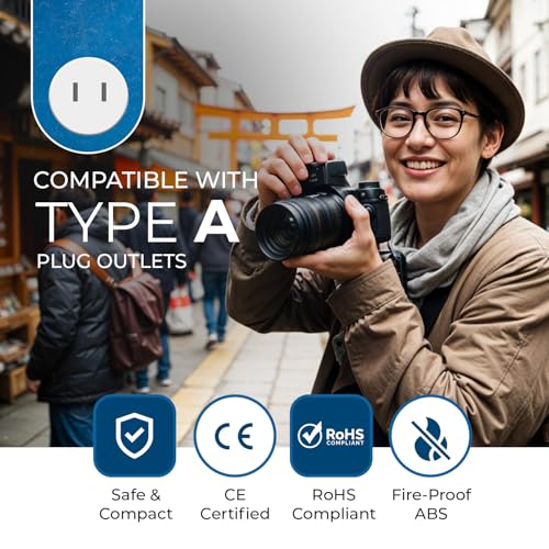 OREI Japan, Philippines Power Plug Adapter with 2 USA Inputs - Travel 3 Pack - Type A (US-6) Safe Use with Cell Phones, Laptop, Camera Chargers, CPAP, and More - style: Type A-Japan Philiipines