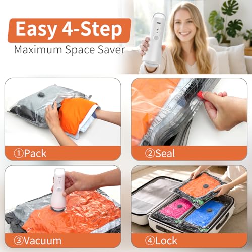 Travel Vacuum Compression Storage Bags with Electric Pump 15 Pack - size: 15 Combo Travel Size