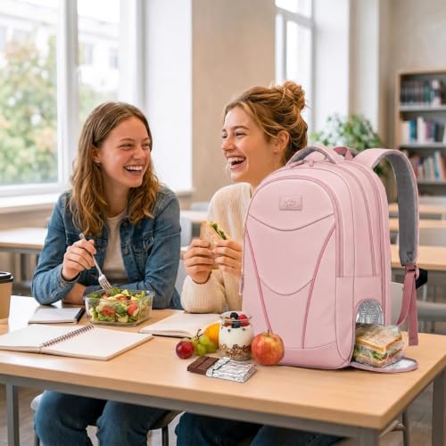 MATEIN HER 15.6-16 Inch Laptop Backpack for Women, Pink Lunch Backpack - color: Pink, size: 15.6-16 Inch