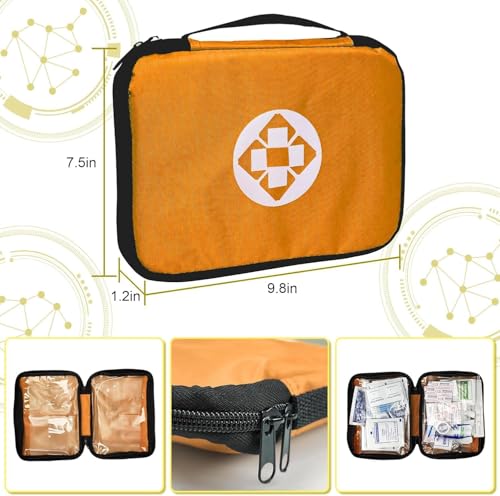 First Aid Kit 300PCS Car Home Camping Essentials Orange 1st Aid - color: Orange-300pcs