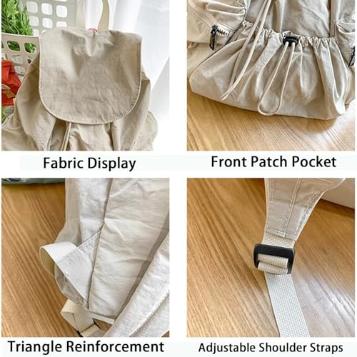 Yitengteng Lightweight Drawstring Backpack, Nylon Travel Daypack,Multi-Purpose Gym Hiking Rucksack for Women Men (Black) - color: Black